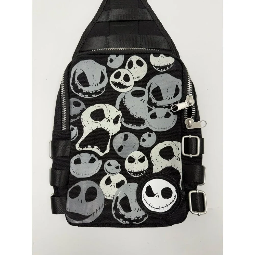 Disney Parks Nightmare Before Christmas Jack Black Canvas Sling Bag Backpack